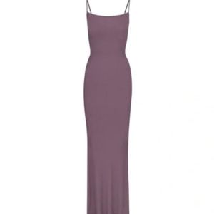 NWT SKIMS RIBBED LONG SLIP DRESS | SIZE SMALL | PLUM (SOLD OUT COLOR)